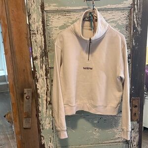 Tentree Cream Quarter Zip Sweatshirt